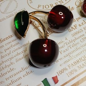 Luscious Juicy Red Cherry Pin Brooch